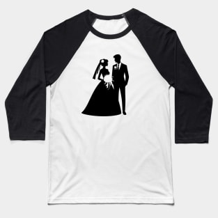 Bride and Groom Silhouette Baseball T-Shirt